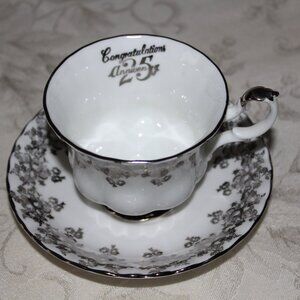 Vintage Royal Albert Silver Anniversary Teacup Set | 25th Anniversary Gift
